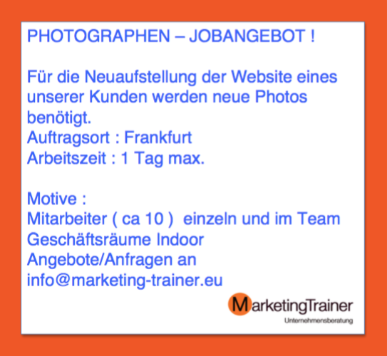 Jobangebot Photograh